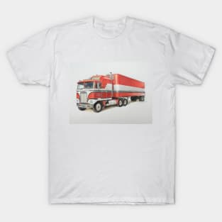 Kenworth Truck BJ & the Bear Pencil Drawing T-Shirt